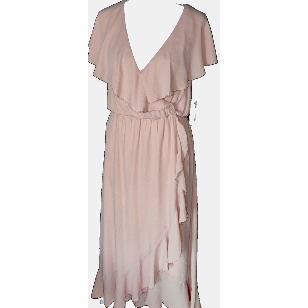 NWT 'Show Me Your Mumu' Pale Pink Jess Ruffle Midi Dress Wedding Party Small